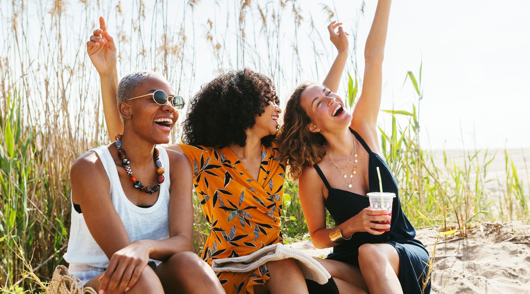 three women smiling